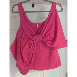 NWOT Free People Pink Bow-Front Tank Top